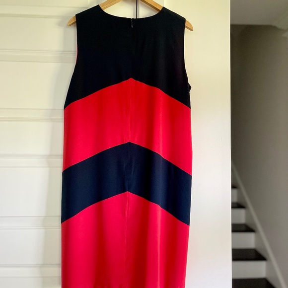 SALE! DKNY Color Block Sleeveless Silk Tunic Dress ~ Size L - Picture 2 of 5